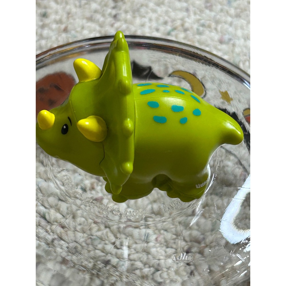 Fisher Price Little People Triceratops Dinosaur Green Yellow Blue Figure 2021